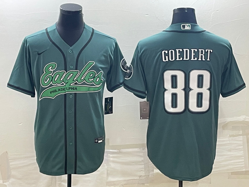 Men's Philadelphia Eagles Dallas Goedert #88 Midnight Green Game jersey Joint Edition