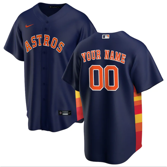 Men's Houston Astros Navy Alternate Replica Player Custom jersey