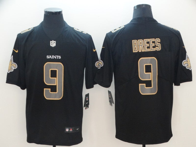 Men's New Orleans Saints #9 Drew Brees Black Authentic Game jersey