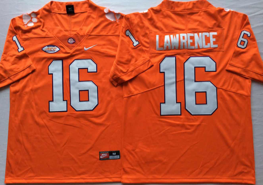 Men's Clemson Tigers Trevor Lawrence #16 Orange Game Jersey