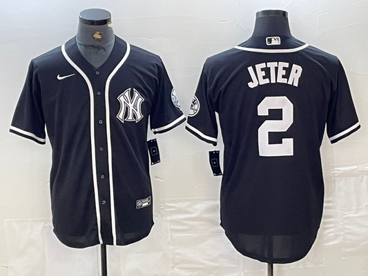 Men's New York Yankees Derek Jeter #2 Black Limited jersey