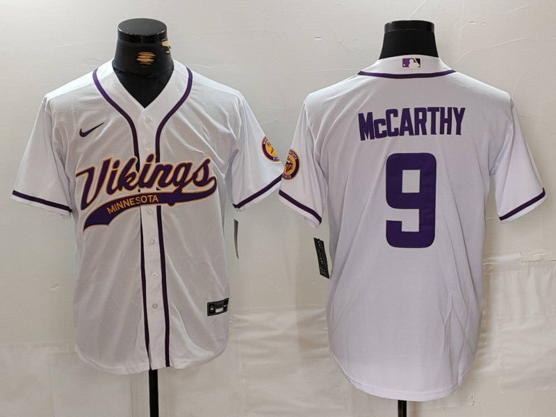 Men's Minnesota Vikings J.J. McCarthy #9 White Game jersey