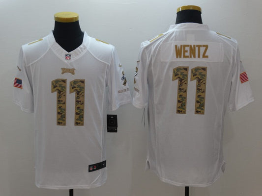 Men's Philadelphia Eagles #11 Carson Wentz White Game Player jersey