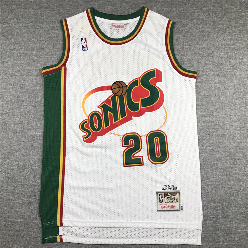 Men's Seattle Supersonics Gary Payton #20 White Throwback Swingman Jersey