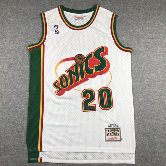 Men's Seattle Supersonics Gary Payton #20 White Throwback Swingman Jersey
