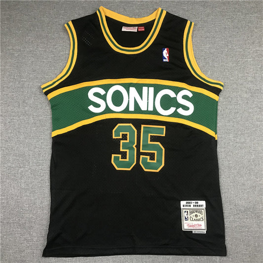 Men's Seattle Supersonics Kevin Durant #35 Black Throwback Swingman Jersey