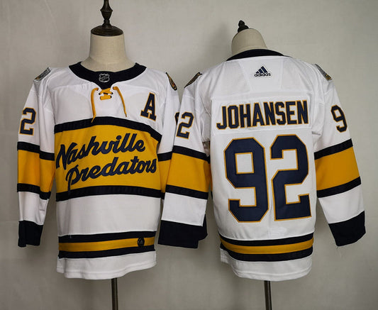 Men's Nashville Predators Ryan Johansen #92 White Breakaway Player jersey