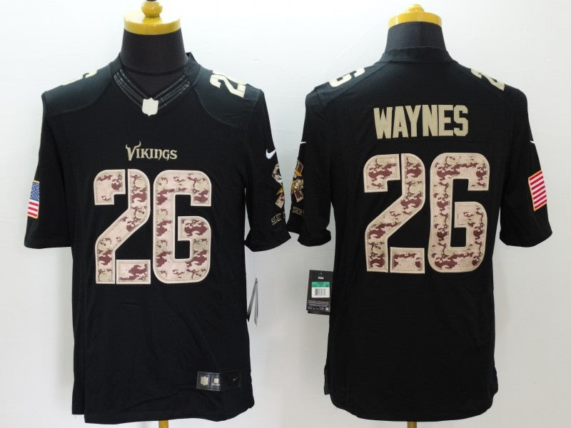 Men's Minnesota Vikings Trae Waynes #26 Black Game Player jersey