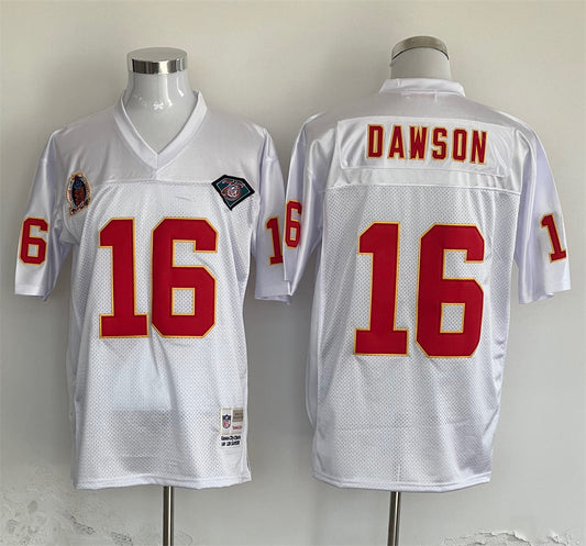 Men's Kansas City Chiefs Len Dawson Mitchell & Ness White Legacy Replica jersey