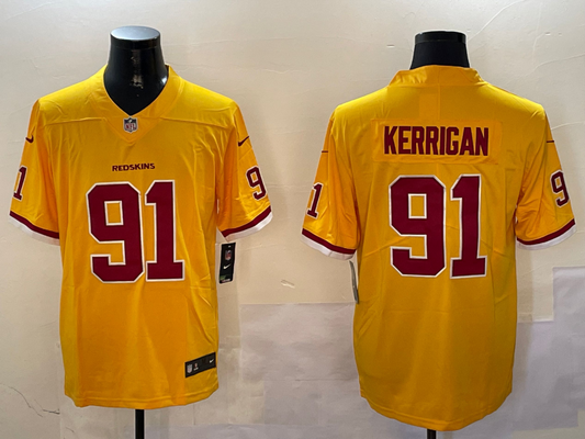 Men's Washington Commanders Ryan Kerrigan #91 Yellow Game jersey