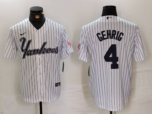 Men's New York Yankees Lou Gehrig White Replica Player jersey