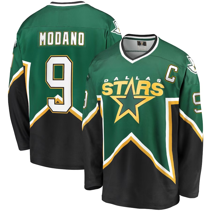 Men's Dallas Stars Mike Modano #9 Kelly Green/Black Premier Breakaway Retired Player jersey