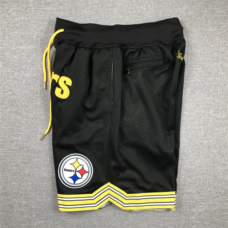 Men's Pittsburgh Steelers Black Pocket Shorts1