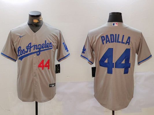 Men's Los Angeles Dodgers Vicente Padilla #44 Gray Alternate Player jersey