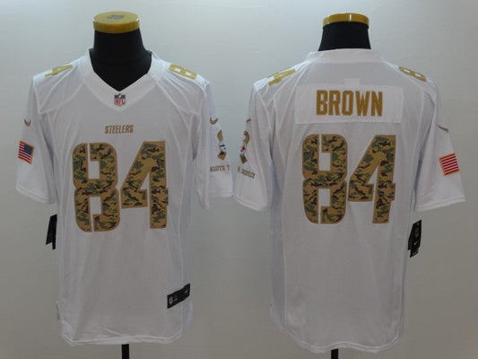 Men's Pittsburgh Steelers Antonio Brown #84 White Player Game jersey