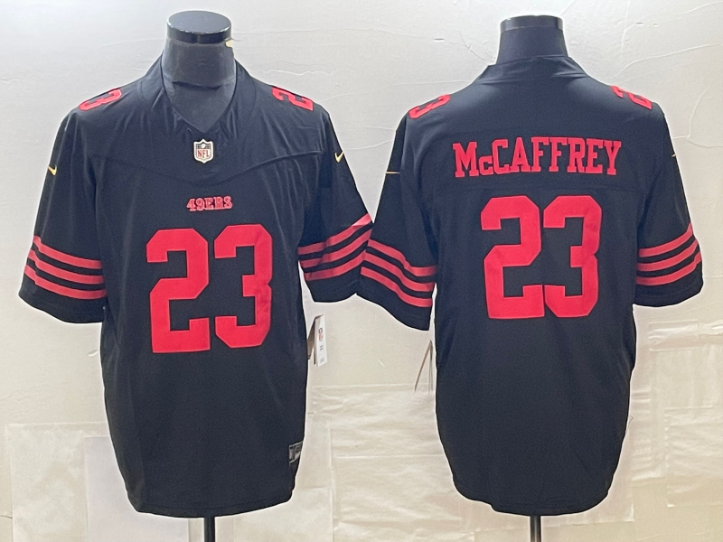 Men's San Francisco 49ers Christian McCaffrey #23 Black Game jersey