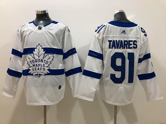 Men's Toronto Maple Leafs John Tavares #91 White Breakaway Player jersey