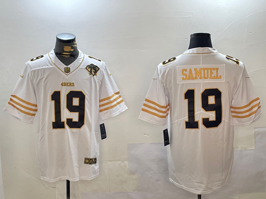 Men's San Francisco 49ers Deebo Samuel #19 White 75th Anniversary Player jersey