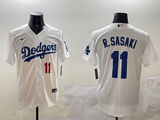 Men's Los Angeles Dodgers Roki Sasaki #11 White Home Limited Player jersey