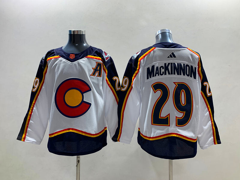Men's Colorado Avalanche Nathan MacKinnon #29 White Reverse Retro 2.0 Authentic Player jersey