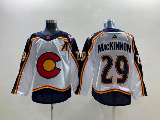 Men's Colorado Avalanche Nathan MacKinnon #29 White Reverse Retro 2.0 Authentic Player jersey