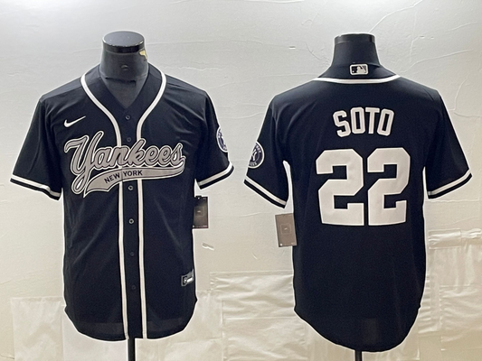 Men's New York Yankees Juan Soto #22 Black Player jersey Joint Edition