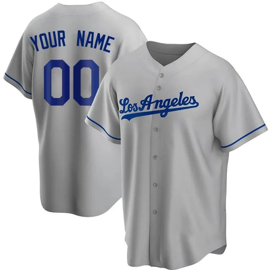 Men's Los Angeles Dodgers Gray Replica Custom jersey