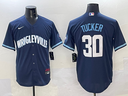 Men's Chicago Cubs Kyle Tucker #30 Navy City Connect Limited Player Jersey