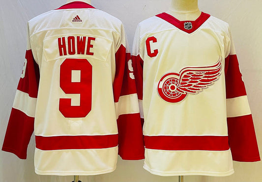 Men's Detroit Red Wings Gordie Howe #9 White Player jersey