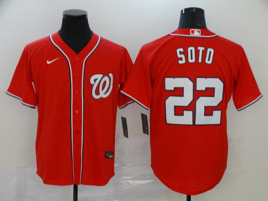 Men's Washington Nationals Juan Soto #22 Red Replica Baseball jersey