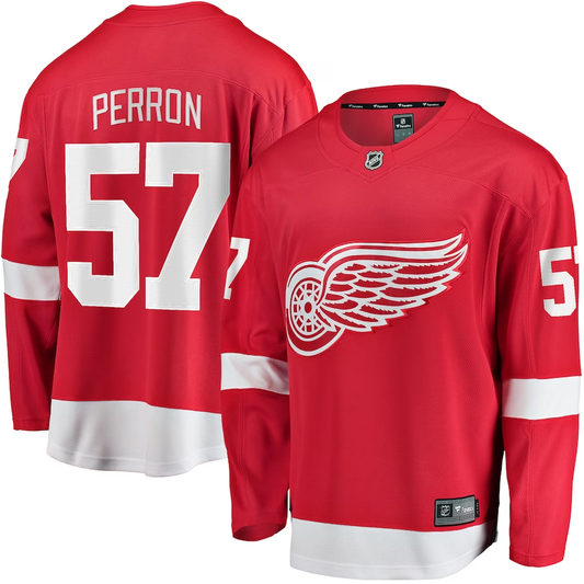 Men's Detroit Red Wings David Perron #57 Red Home Breakaway Player jersey