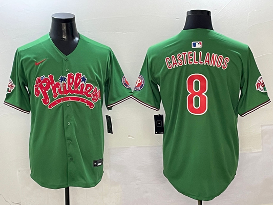 Men's Philadelphia Phillies Nick Castellanos #8 Green Game jersey
