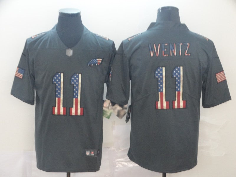 Men's Philadelphia Eagles Carson Wentz #11 Black Player Game jersey
