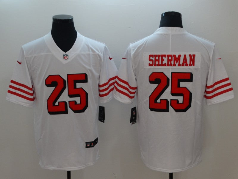 Men's San Francisco 49ers Richard Sherman #25 White Game Player jersey
