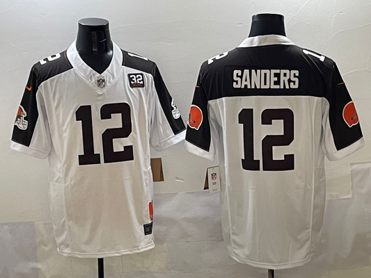 Men's Cleveland Browns Shedeur Sanders #12 White Game Jersey