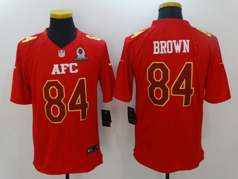 Men's Pittsburgh Steelers Antonio Brown #84 Red Game jersey