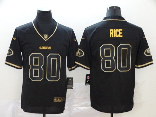 Men's San Francisco 49ers Jerry Rice #80 Black Authentic Game jersey