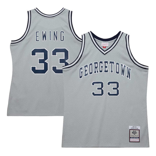 #33 Patrick Ewing Player Gray Georgetown Hoyas Swingman Basketball Jerseys