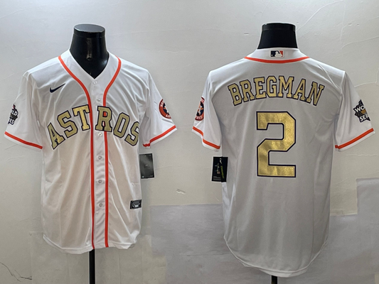 Men's Houston Astros Alex Bregman #2 White Player jersey