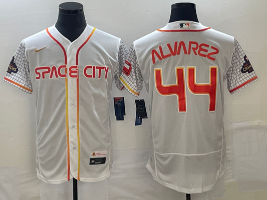 Men's Houston Astros Yordan Alvarez #44 White City Connect Replica Player jersey