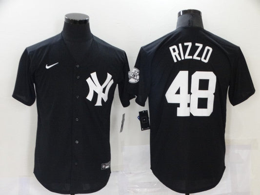 Men's New York Yankees Anthony Rizzo #48 Black Replica Baseball jersey