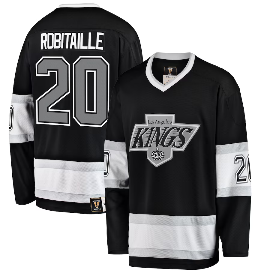 Men's Los Angeles Kings Luc Robitaille #20 Black Premier Breakaway Retired Player jersey