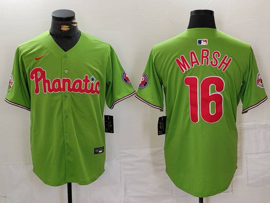Men's Philadelphia Phillies Brandon Marsh #16 Green Limited Player jersey