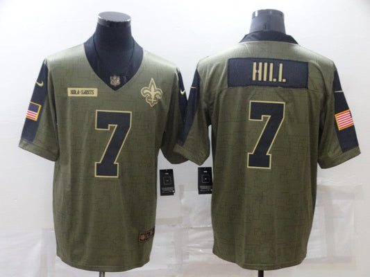 Men's New Orleans Saints Taysom Hill #7 Brown Game jersey