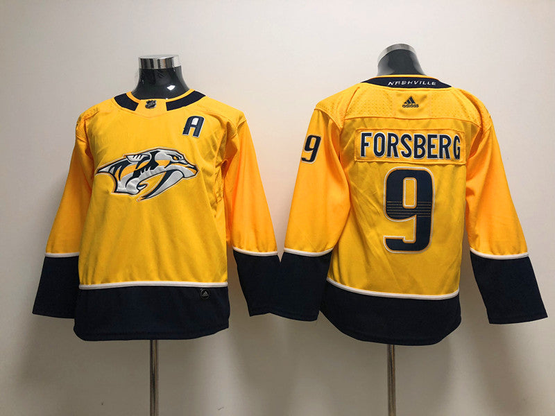 Men's Nashville Predators Filip Forsberg #9 Gold Breakaway Player jersey