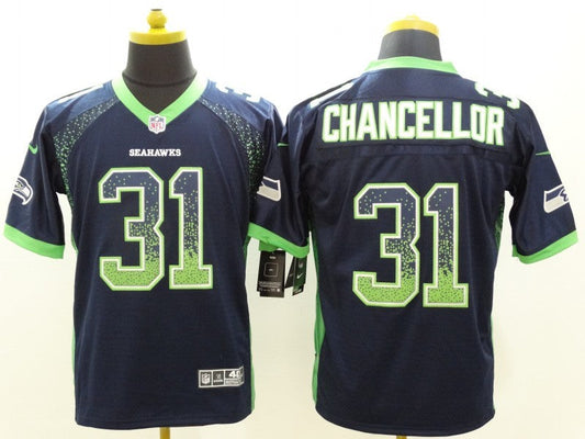 Men's Seattle Seahawks Kam Chancellor #31 Navy Game jersey