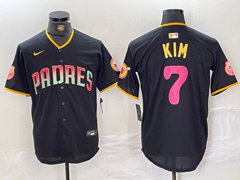 Men's San Diego Padres Ha-Seong Kim #7 Black Replica Player jersey