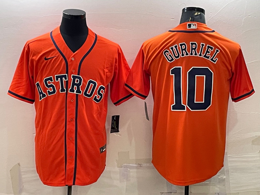 Men's Houston Astros Yuli Gurriel #10 Orange Replica Player jersey