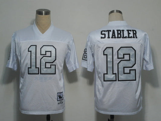 Men's Oakland Raiders Ken Stabler Mitchell & Ness White Legacy Replica Player jersey