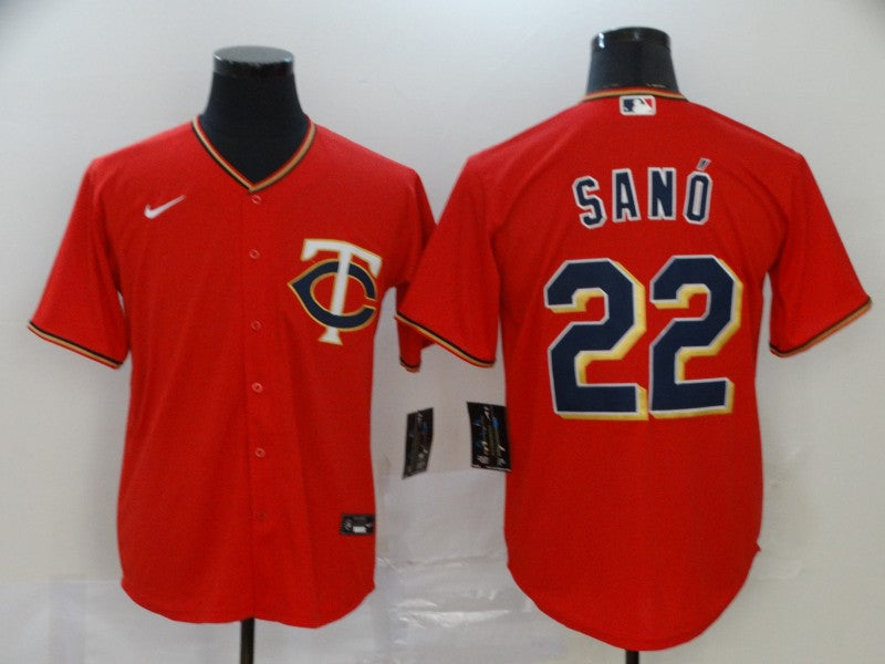 Men's Minnesota Twins Miguel Sano #22 Red Replica Baseball jersey
